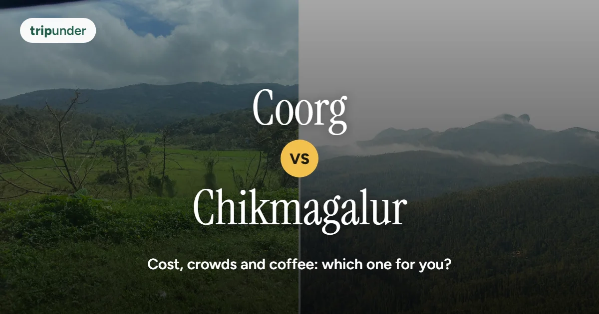 Coorg hills on the left and the view from Mullayanagiri in Chikmagalur on the right