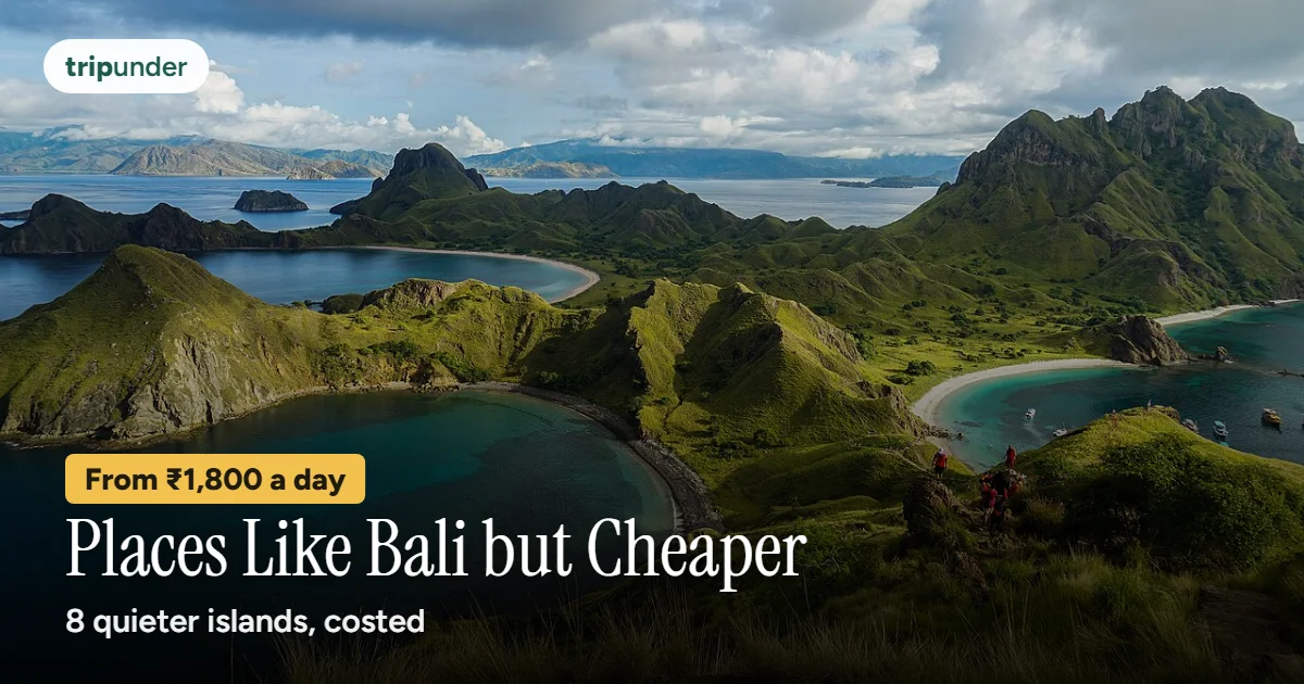 Padar Island's ridges and three bays in Komodo National Park, Flores, Indonesia