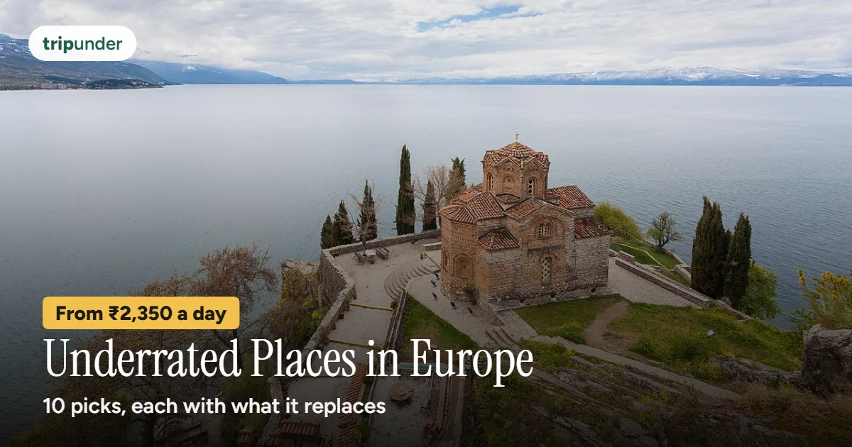 The church of St John at Kaneo on a cliff above Lake Ohrid, North Macedonia